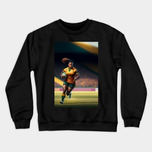 Woman Rugby Player Crewneck Sweatshirt